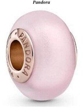 Pandora Rose Gold Matte Pink Murano Glass Charm